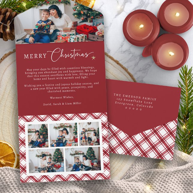 Red Merry Christmas Trifold Card (Red Merry Christmas Trifold Card
)