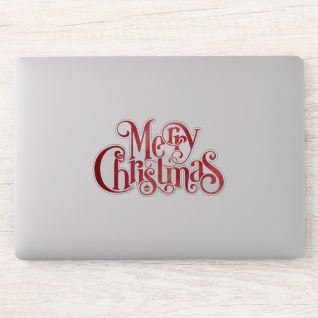 Red Merry Christmas Typography Festive Font (Computer)