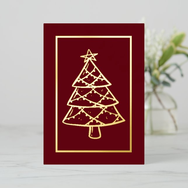 Red Merry Christmas! Xmas Holiday Your Words (Standing Front)