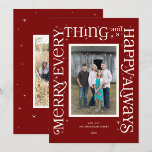 Red Merry Everything and a Happy Always Holiday Card