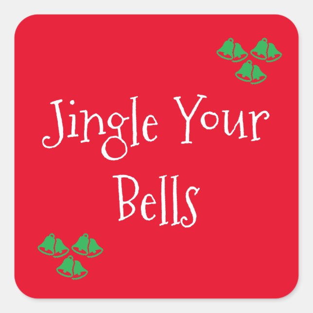 Red & Merry Jingle Bells Holiday Stickers (Front)