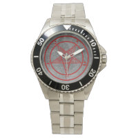 Red Metal Baphomet Watch