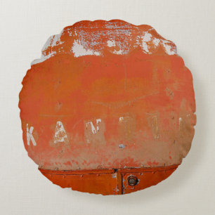 Red metal case round cushion