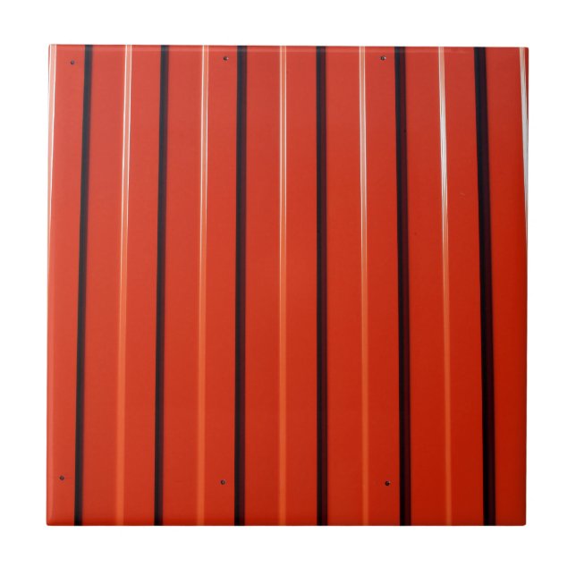 Red metal corrugated sheet metal tile (Front)