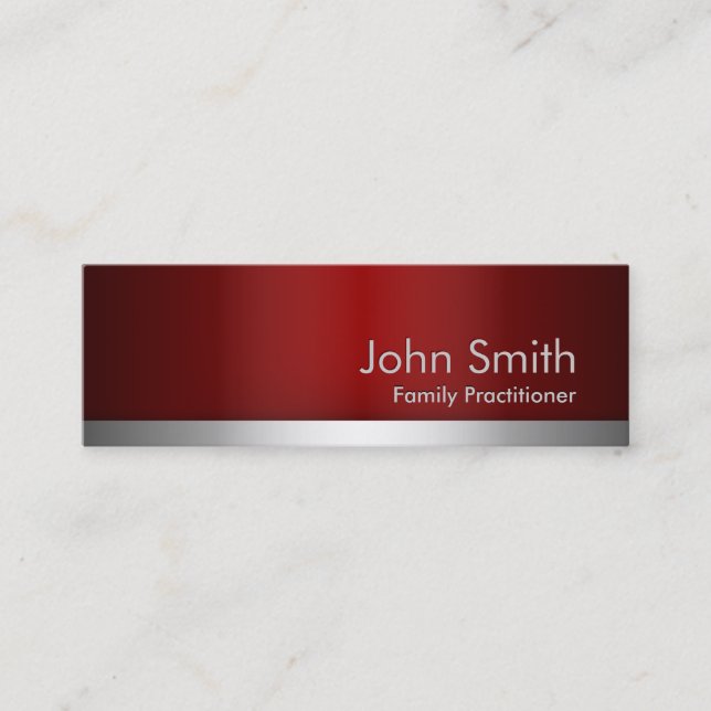Red Metal Family Practitioner Business Card (Front)