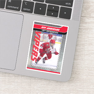 Red Metal Ice Hockey Trading Card