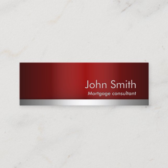 Red Metal Mortgage Agent Business Card (Front)