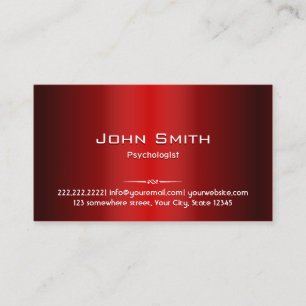 Red Metal Psychologist Business Card