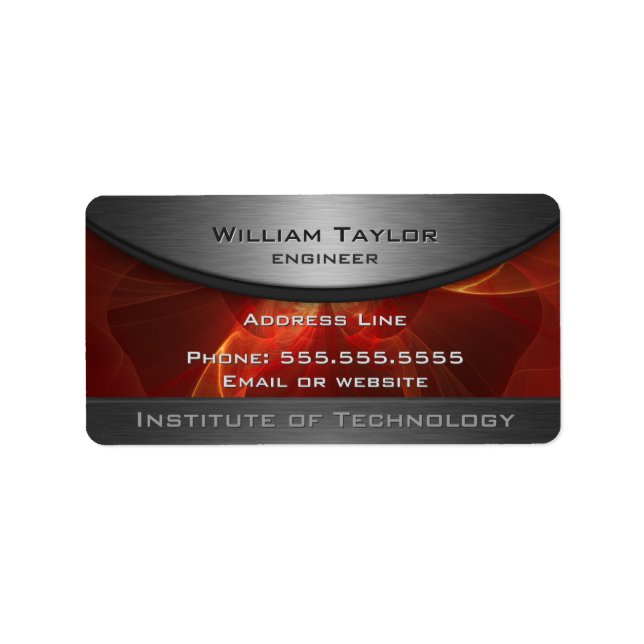 Red Metallic Elegance Label (Front)