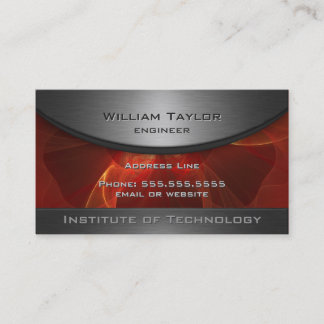 Red Metallic Elegance with QR code Business Card