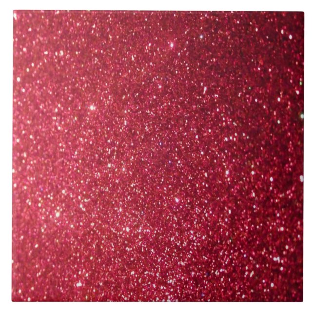 Red metallic  glitter tile (Front)