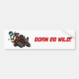 Red Metallic Motorcycle Racer Bumper Sticker