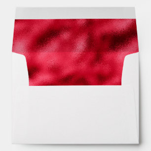 Red Metallic Satin Elegant Stylish Pretty Holiday Envelope
