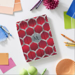 Red & Metallic Silver Geometric Pattern iPad Smart Cover<br><div class="desc">Elegant red and silver grey modern polygonal geometric design with custom monogram.</div>