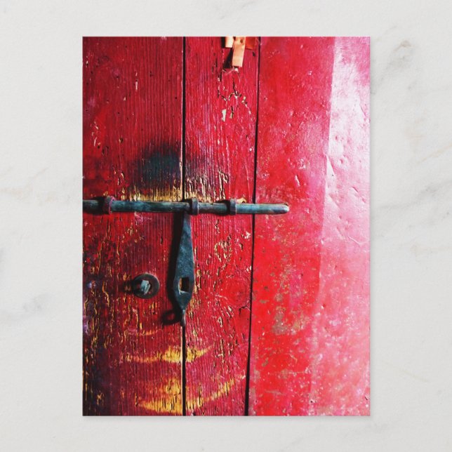 Red Mexican Door Postcard (Front)