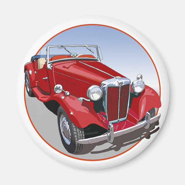 Red MG TD Magnet (Front)