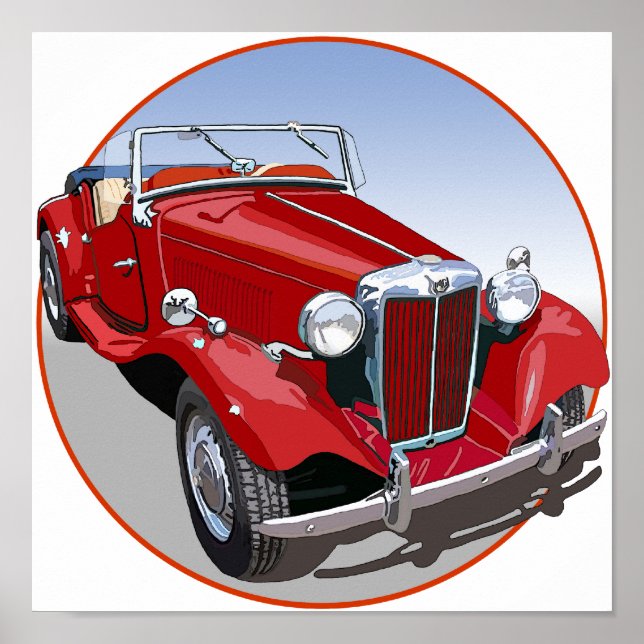 Red MG TD Poster (Front)