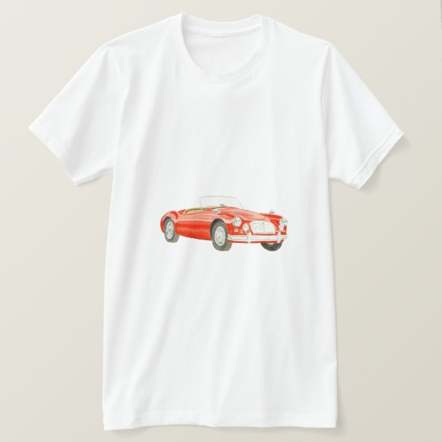 Red MGA Classic car T Shirt art customizable (Design Front)