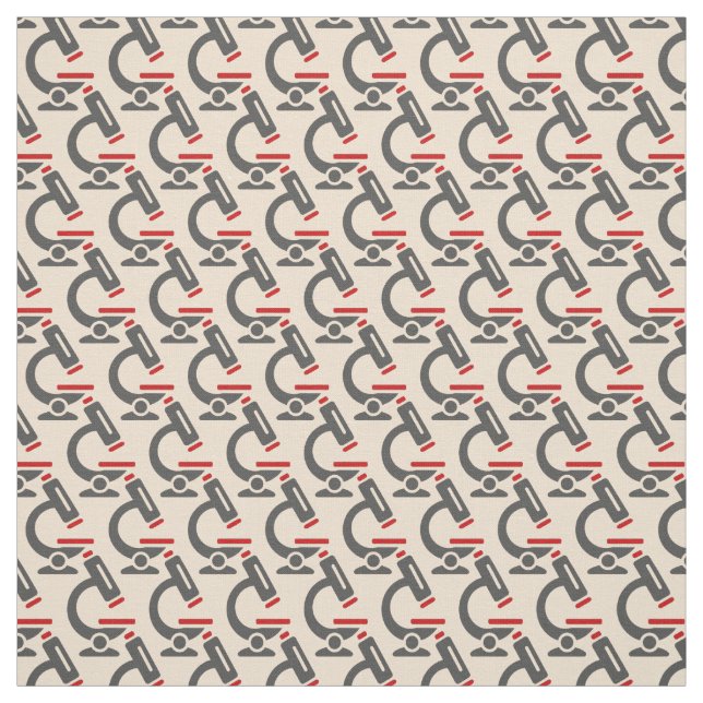 Red Microscope Science Tiled Design Fabric (Swatch)