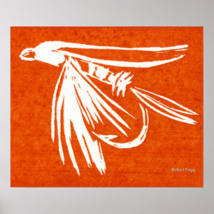 "Red Midge" Poster fly fishing. fly tying, fishing