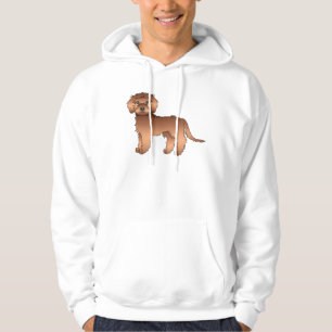 Red Mini Goldendoodle Cute Cartoon Dog Hoodie