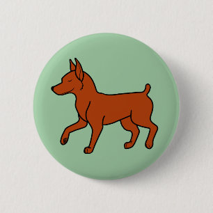 Red Miniature Pinscher 6 Cm Round Badge