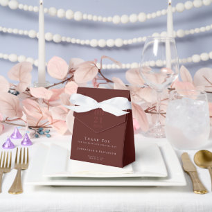 Red Minimalist Bold Type Wedding Favour Box
