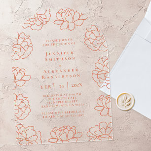 Red Minimalist Botanical Wedding Invitation