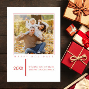 Red Minimalist Chic Holiday Photo Card