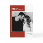 Red Minimalist Colour Block Merry Christmas Photo