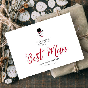 Red Minimalist Exquisite Gorgeous Script Groosman  Invitation