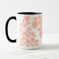 Red Minimalist Floral Pattern Phone Wallpaper