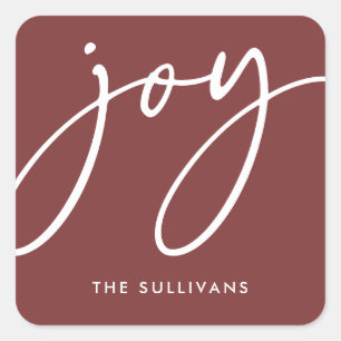 Red Minimalist Joy Holiday Sticker