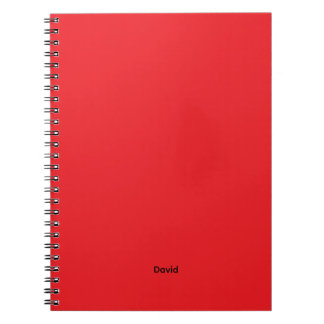 Red Minimalistic Custom Name Personalised Notebook