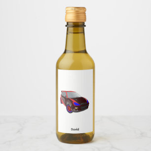 Red Minimalistic Custom Photo Name Personalised Wine Label