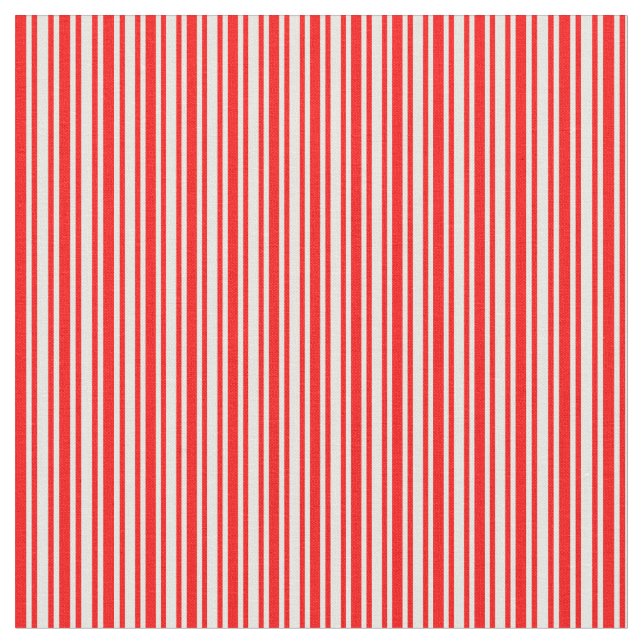 Red & Mint Cream Coloured Pattern Fabric (Close Up)