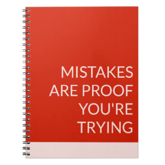 Red Mistakes Are Proof You're Trying Notebook