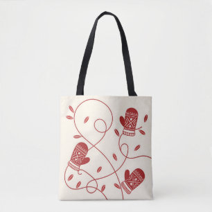 Red Mitten Tote Bag