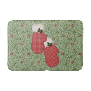 Red Mittens Christmas Bath Mat