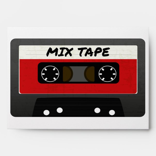 Red Mix Tape - 80s And 90s Retro Inspired Gift Envelope (Front)