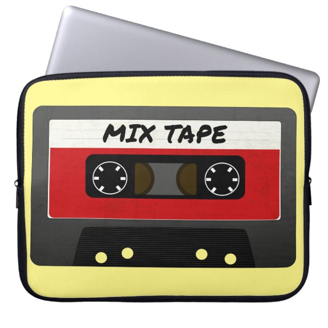 Red Mix Tape - 80s And 90s Retro Inspired Gift Laptop Sleeve (Front)
