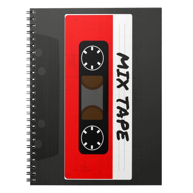 Red Mix Tape - 80s And 90s Retro Inspired Gift Notebook (Front)