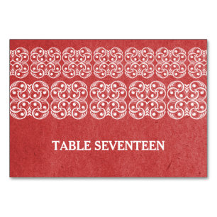 Red Modern Bohemian Table Card