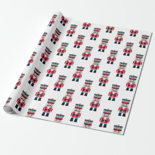 Red Modern Christmas Nutcracker Wrapping Paper
