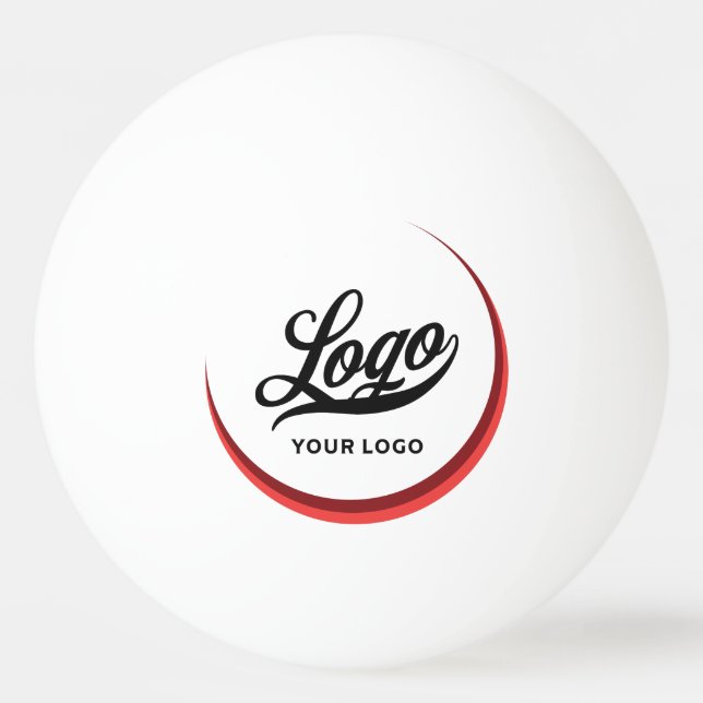 Red Modern Company Logo Business Branded Team Ping Pong Ball (Front)