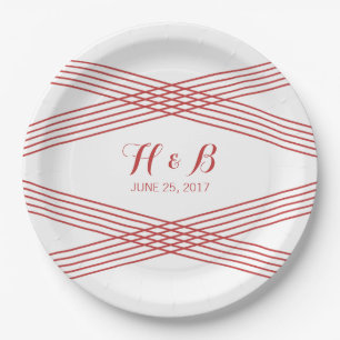 Red Modern Deco Paper Plates