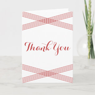 Red Modern Deco Thank You Card
