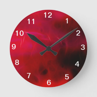 Red Modern Design Round Clock
