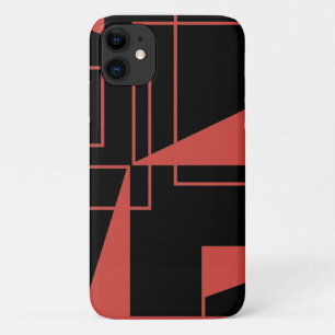 Red, modern, dynamic, trendy geometric pattern Case-Mate iPhone case