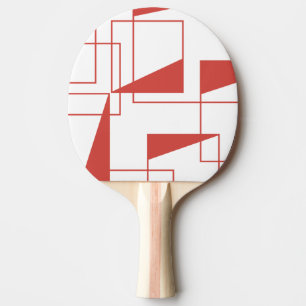 Red, modern, dynamic, trendy geometric pattern ping pong paddle